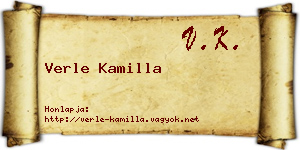 Verle Kamilla névjegykártya